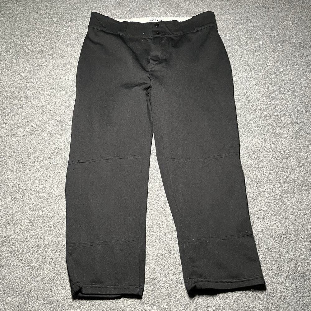 Vintage MacGregor Sand-Knit Baseball Pants Large Black 100% Nylon USA 80s